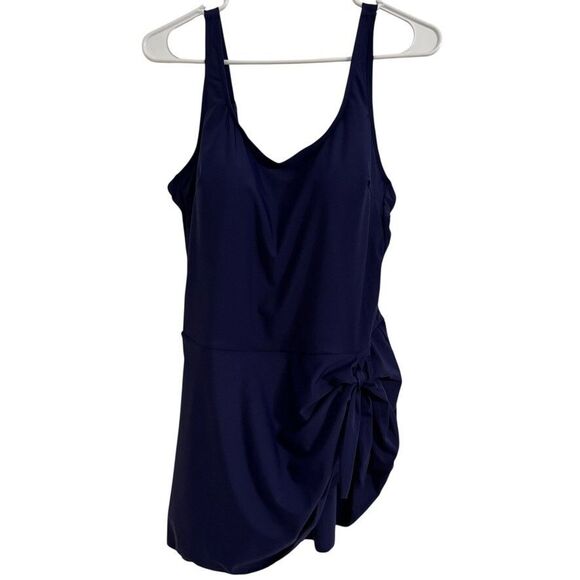 Eomenie Women LARGE One Piece Swimdress Swimsuits  Tummy Control Swim Skirt - Picture 2 of 6